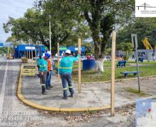 Execução do tapume no Canteiro Industrial