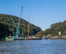 Obra da Ponte de Guaratuba já emprega 296 pessoas e previsão é chegar a 600 postos